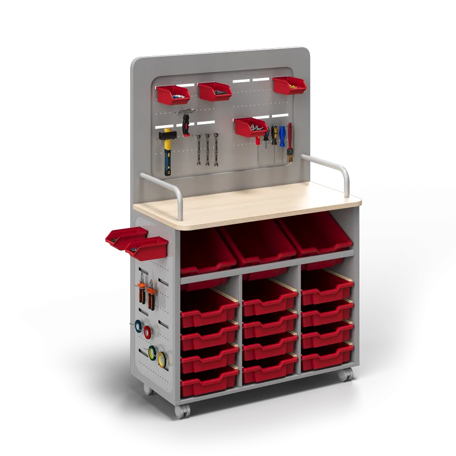 Bancada Maker com painel de ferramentas